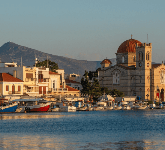 Saronic Gulf Aegina island-sunset