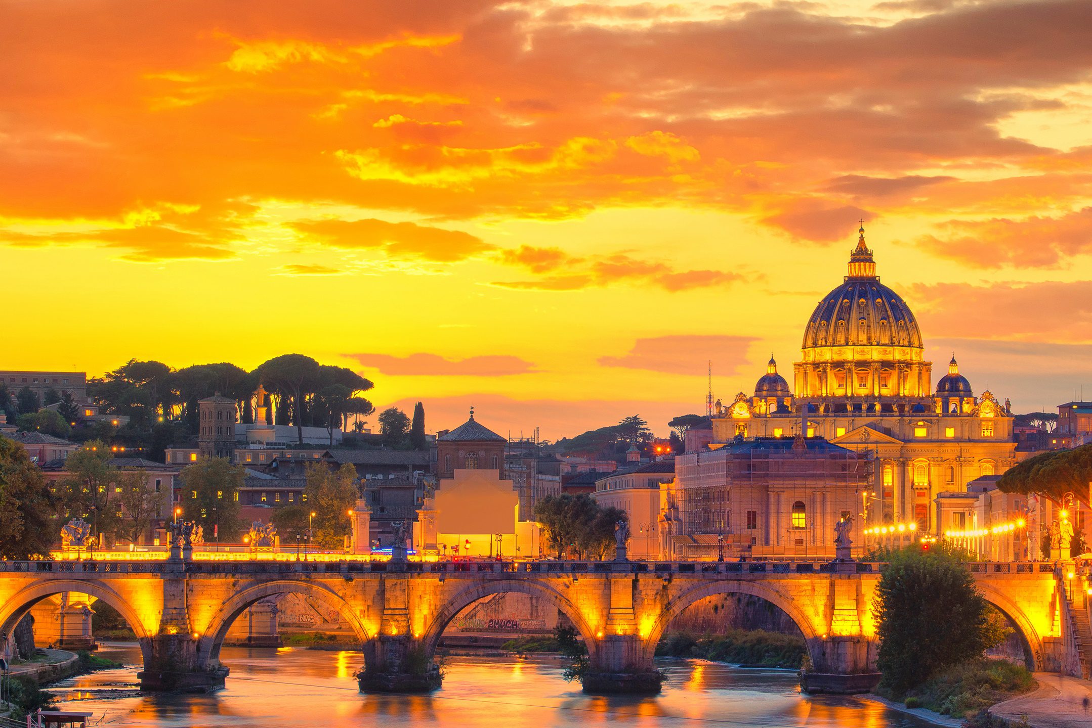 Wonderful view of St Peter Cathedral, Rome, Italy